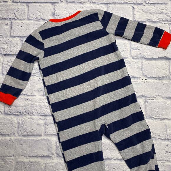 Carter's Striped, Fleece Firetruck Footed Pajamas - Picture 5 of 5